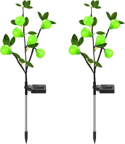 Lot of (2) Pear Tree Solar Lights, 2 Pack - Lot 816