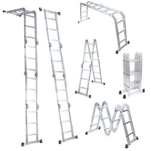 Comie 12.5ft 7 in 1 Multi-Purpose Folding Aluminium Extension Ladder w/Anti-Slip Feet, 330LB Capacity - Lot 715