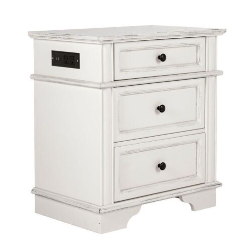  Solid Wood Nightstand with Outlets & USB Ports - Lot 73