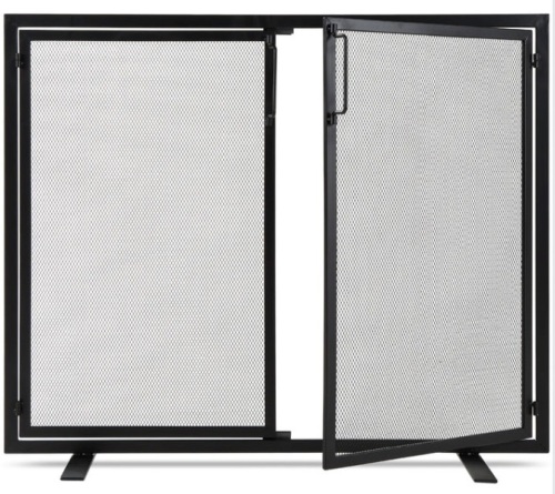2-Door Wrought Iron Fireplace Screen w/ Magnetic Doors - 38.5x41in$79.99 - Lot 53