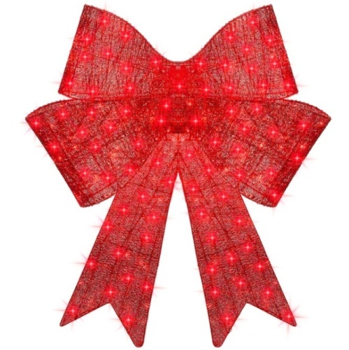 Pre-Lit Large Christmas Bow Decoration, Holiday Decor w/ 8 Functions - 48in $142.99 - Lot 57