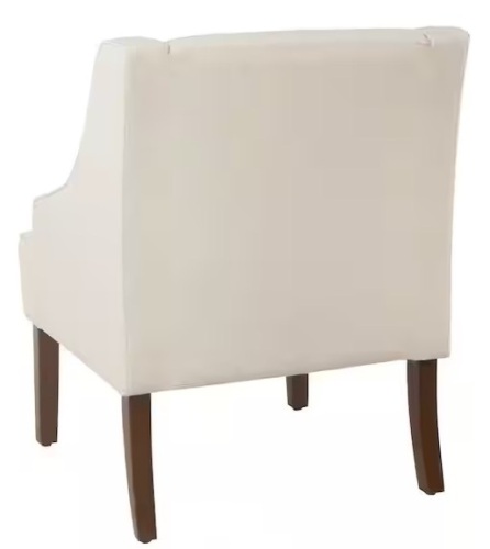 Linen-look Soft Cream Classic Swoop Arm Accent Chair $190.12 - Lot 63