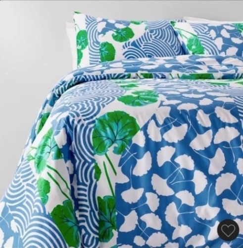  Diane Von Furstenberg King Comforter and 2 king shams Geranium & Ginko Leaves ($189.99) - Lot 75