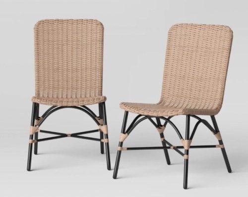 Threshold Set of 2 Outdoor Patio Dining Chairs Armless Woven Wicker All-Weather $275.00 - Lot 86