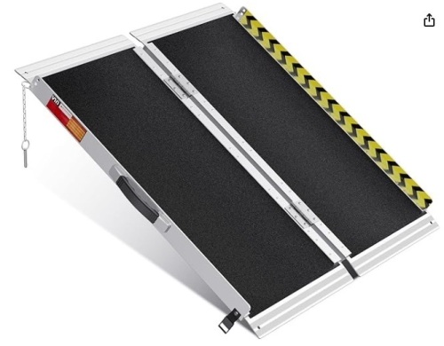 VNN Portable Wheelchair Ramp 3FT, Non-Slip Aluminum Folding Handicap Ramp, Door Threshold Wheelchair Ramps for Home, Wheel Chair Ramp for Home Steps, Scooter Ramp for Car, Doorways, Curbs, Stairs $119.99 - Lot 91