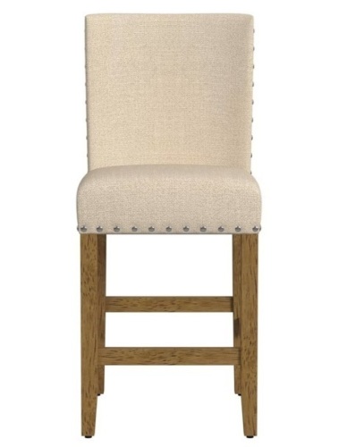 24" Upholstered Counter Height Barstool with Nailheads - HomePop (beige) $129.99 - Lot 113