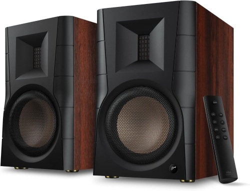 HiVi-Swans D300 Bluetooth Powered Bookshelf Speakers - Studio Monitor Speakers - Bluetooth Desk Speakers for TV/Turntable/PC - 6.5 Inch Near Field HiFi Speakers 300w RMS - Wood Grain - Lot 3353
