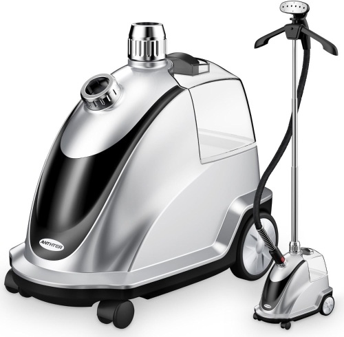 Anthter Steamer for Clothes, 1500W Powerful Standing Garment Steamer with Roll Wheels, 2.4L Water Tank for 90 Mins Continuous Steaming, 35s Fast Heat-up, Perfect for Commercial and Household Use - Lot 3369