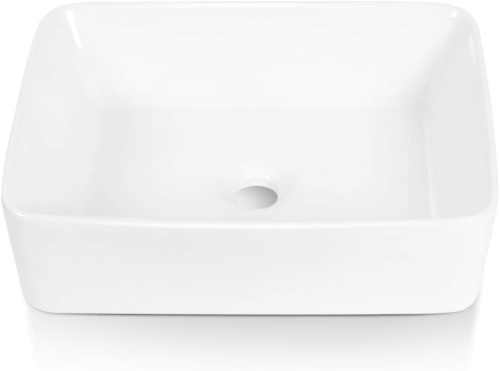 Sinber 19" x 15" x 5.31" White Rectangular Ceramic Countertop Bathroom Vanity Vessel Sink BVS1915A-OL - Lot 3439