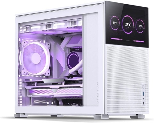 JONSBO D31 MESH SC White Micro Computer Case with Screen, M-ATX/ITX Mainboard/Support RTX 4090(335-400mm) GPU 360/280AIO,Power ATX/SFX: 100mm-220mm Multiple Tool-Free Design pc case - Lot 3440