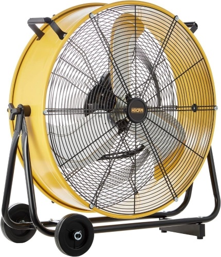 24" Industrial Drum Fan 8800 CFM High Velocity 3-Speed Heavy Duty Metal Air Circulator with Casters Handle for Basement Warehouse Factory workshops Patios - Lot 3444