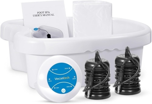 Ionic Foot Bath Detox Machine - Foot Detox Machine, Detox Foot Spa System for Home Salon Spa Club 2 Arrays 100 Tub Liners - Lot 3456