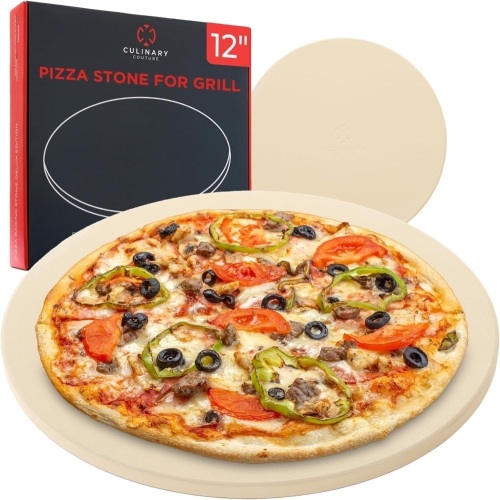 Culinary Couture 15 Inch Round Pizza Stone for Grill and Oven, Baking Stone - Lot 3530