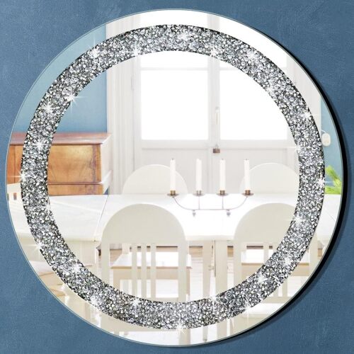 Round Crystal Crush Diamond Mirror - Lot 3540