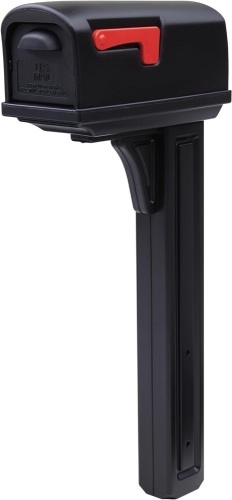Architectural Mailboxes Classic Plastic, Dual Access, Mailbox and Post Kit, GCL100BAM, Black, Medium Capacity - Lot 3608