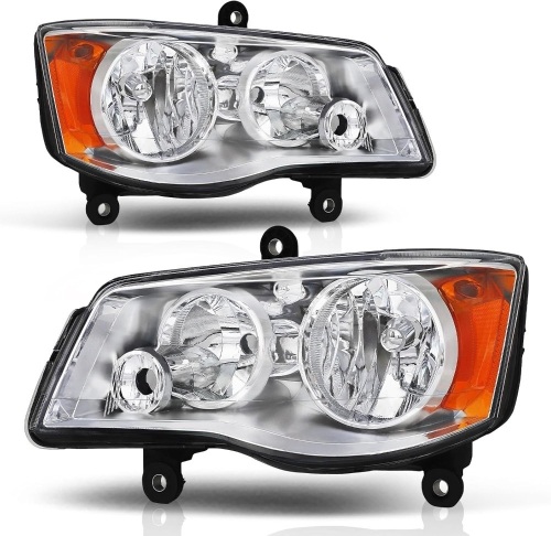 Anti-Fogging Headlights Fit For 2011 2012 2013 2014 2015 2016 2017 2018 2019 2020 Dodge Grand Caravan 11-20 Grand Caravan/08-16 Chrysler Town & Country Headlight Assembly - Lot 3514