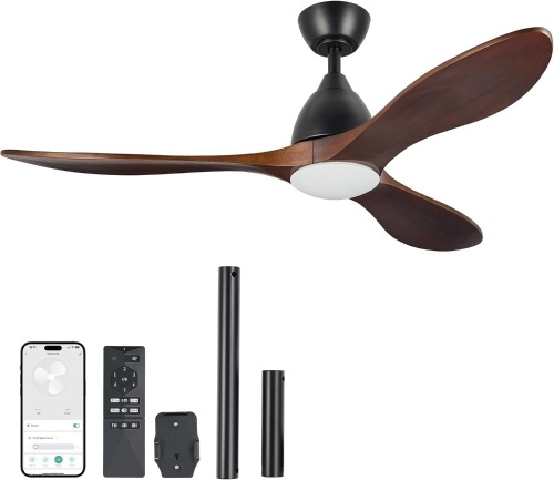 ONLUCE Ceiling Fans with Lights, 52 inch Smart Ceiling Fan - Lot 3517
