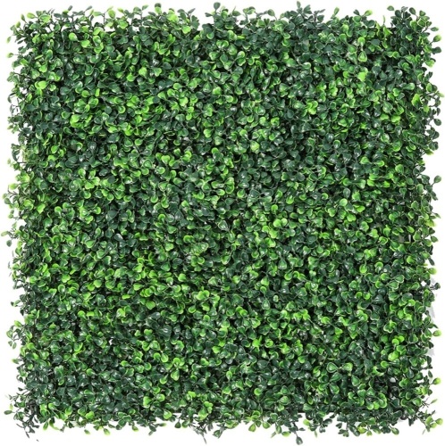 2 Pieces 20"x 20" Artificial Boxwood Panels Topiary Hedge Plant, Privacy Hedge Screen Sun Protected Suitable for Outdoor, Indoor, Garden, Fence, Backyard and Decor (12PCS) - Lot 3657