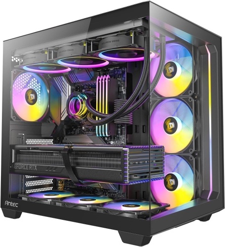 Antec C5 ARGB, 7 x 120mm ARGB PWM Fans Included, Up to 10 Fans Simultaneously, Type-C 3.2 Gen 2 Port, Seamless Tempered Glass Front & Side Panels, 360mm Radiator Support, Mid-Tower ATX PC Case - Lot 3658
