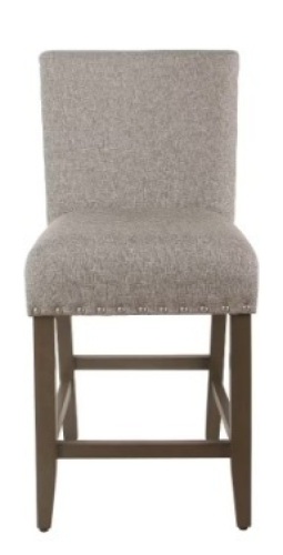 24" Upholstered Counter Height Barstool with Nailheads - HomePop $139.99 - Lot 50