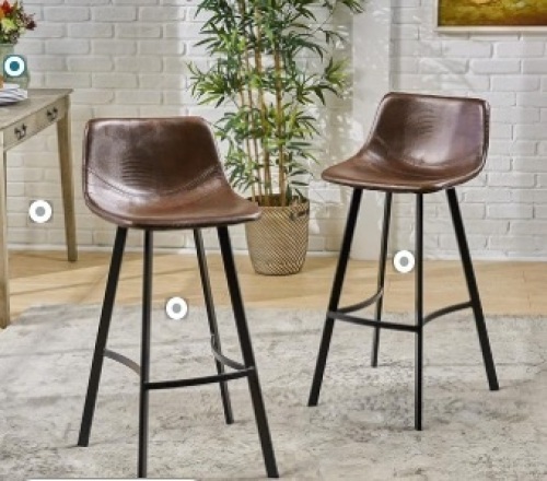 Christopher Knight Home Dax Barstools, 2-Pcs Set, Snake Skin Brown $146.99 - Lot 62