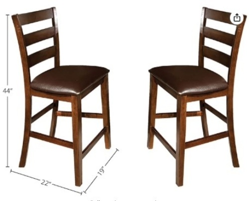 Imagio Home Kona 24" Ladder Back Barstool w/PU cushion seat, Set of 2 $136.99 - Lot 64