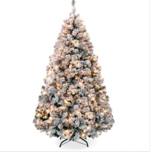 6' Pre-Lit Snow Flocked Artificial Pine Christmas Tree w/ Warm White Lights $254.99 - Lot 102