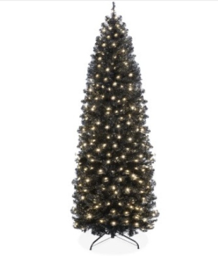6' Pre-Lit Black Artificial Pencil Holiday Tree $142.99 - Lot 109