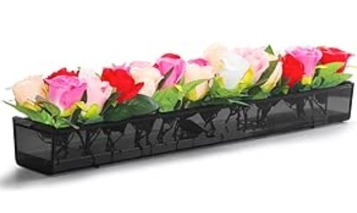 Acrylic Flower Vase Rectangular Floral Centerpiece-18 holes - Lot 349a