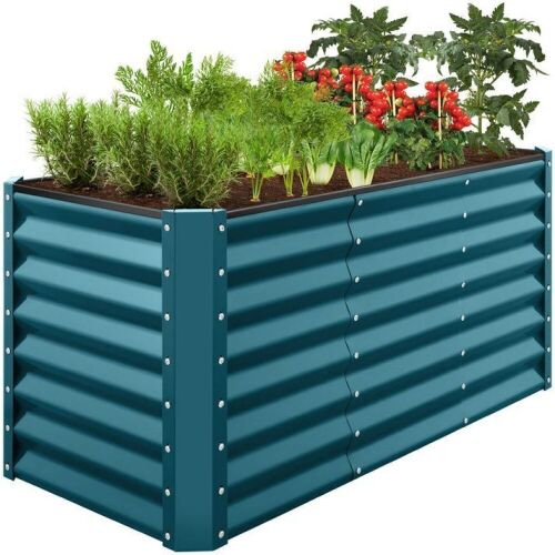 Outdoor Metal Raised Garden Bed for Vegetables, Flowers, Herbs - 4x2x2ft - Lot 225