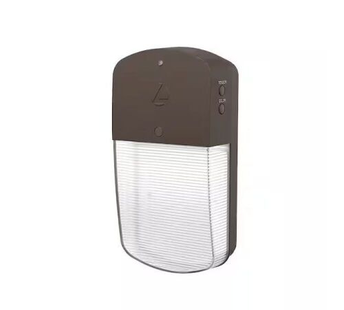 Lithonia Lighting OLWP 70-Watt Equivalent Bronze Outdoor Integrated LED Wall Pack Light with Selectable (On/Off) Dusk to Dawn Photocell - Lot 245