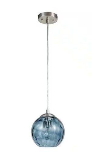 Lot of (2) Cresswell 69 in. Hammered Blue Glass Pendant - Lot 247