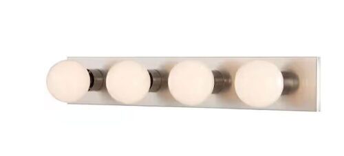 Volume Lighting 4-Light Indoor Brushed Nickel Hollywood Vanity Light Bar Wall Mount or Wall Sconce - Lot 319