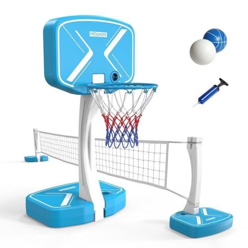 PEXMOR 2-in-1 Pool Basketball Hoop with Volleyball Net - Lot 320