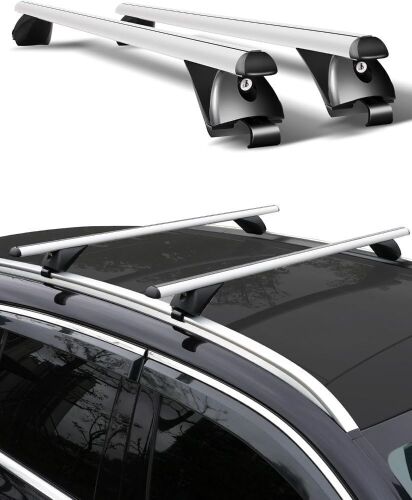  Aluminum Roof Rack Cross Bars 49”, 200 lbs Load Capacity, Fits Most Vehicles with Flush Side Rails  - Lot 330