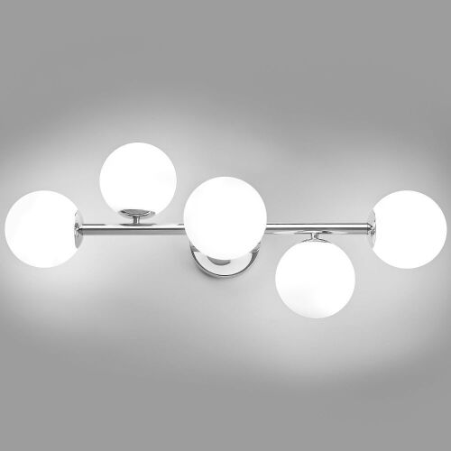 Mid Century Modern 5-Light Chrome Vanity Light  - Lot 332