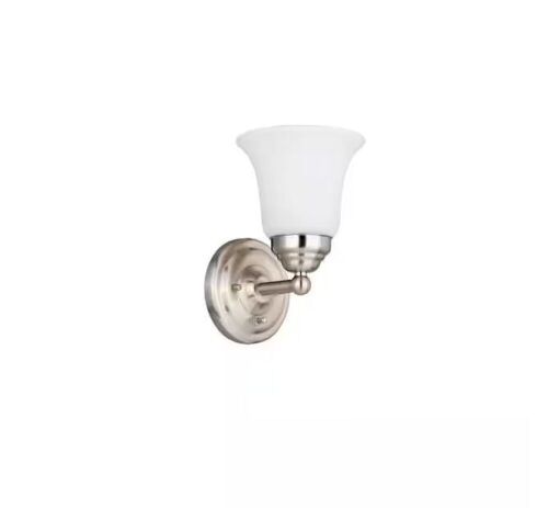 Lot of (2) Hampton Bay Ashurst 1-Light Brushed Nickel Wall Sconce with Switch - Lot 342