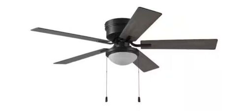 Belanova 52 in. Indoor LED Black Hugger Ceiling Fan with Light Kit, Reversible Blades, and Reversible Motor - Lot 416