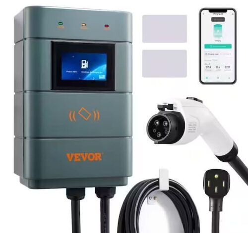 VEVOR 24 ft. 240V Home Outdoor Level 2 EV Charging Station 48 Amp Electric EV Charger IP66 NEMA 14-50 - Lot 417