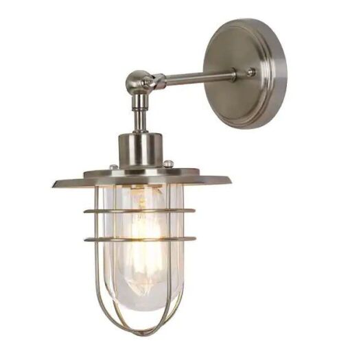Hampton Bay 1-Light Brushed Nickel Wall Sconce - Lot 445