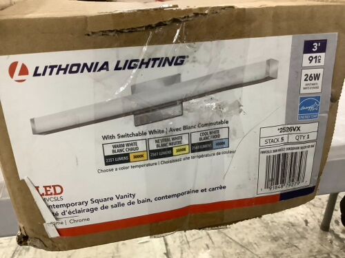 Progress Lighting Phase 5 Collection 24 in. Brushed Nickel Slim Modern 3CCT Integrated LED Linear Vanity Light - Lot 448