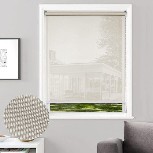 CUCRAF UV Protection Sheer Roller Shades, 58" W x 72" H, Ivory - Lot 463