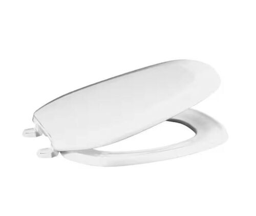 CENTOCO Eljer Emblem Elongated Square Closed Front Toilet Seat in White - Lot 468