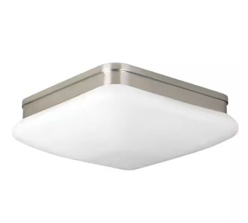 Progress Lighting Appeal Collection 11 in. 2-Light Brushed Nickel Flush Mount with Opal Etched Glass - Lot 611