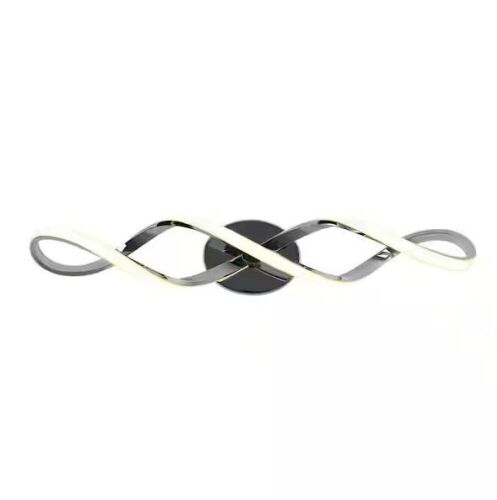 Artika Swirl 27 in. 1-Light Chrome Modern Integrated LED Vanity Light Bar  - Lot 647