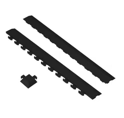 Norsk Hidden Black 18 in. W x 18 in. L PVC Interlocking Tile Trim Kit, 18 pcs - Lot 734