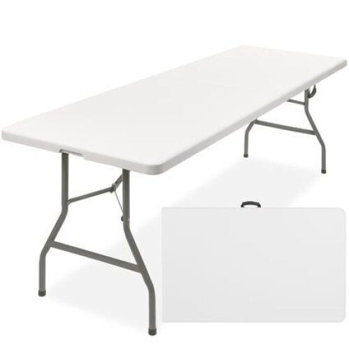 Portable Folding Plastic Dining Table w/ Handle, Lock - 8ft - Lot 747