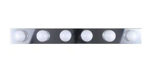 Volume Lighting 6-Light Indoor Chrome Hollywood Vanity Light Bar Wall Mount or Wall Sconce - Lot 759