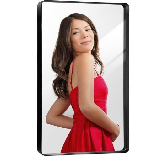 2-Way Rectangle Wall Mirror w/ Rounded Corners, Anti-Blast Film - 24x36in - Lot 828