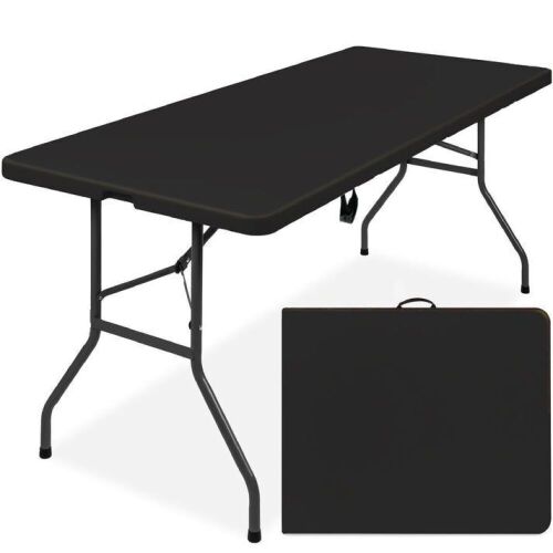 Portable Folding Plastic Dining Table w/ Handle, Lock - 6ft - Lot 832